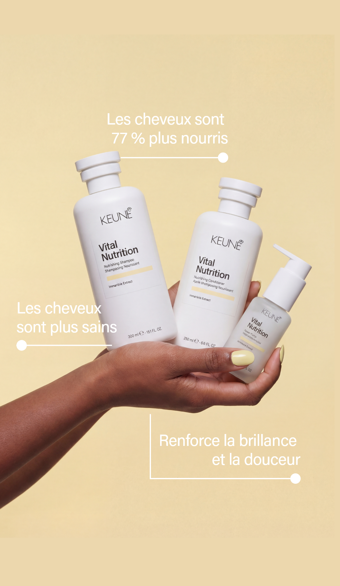 Keune Vital Nutrition Power Plump: Meilleur soin sans rinçage en gel-crème concentrée pour cheveux secs et abîmés. Dompte frisottis et mèches rebelles facilement.
